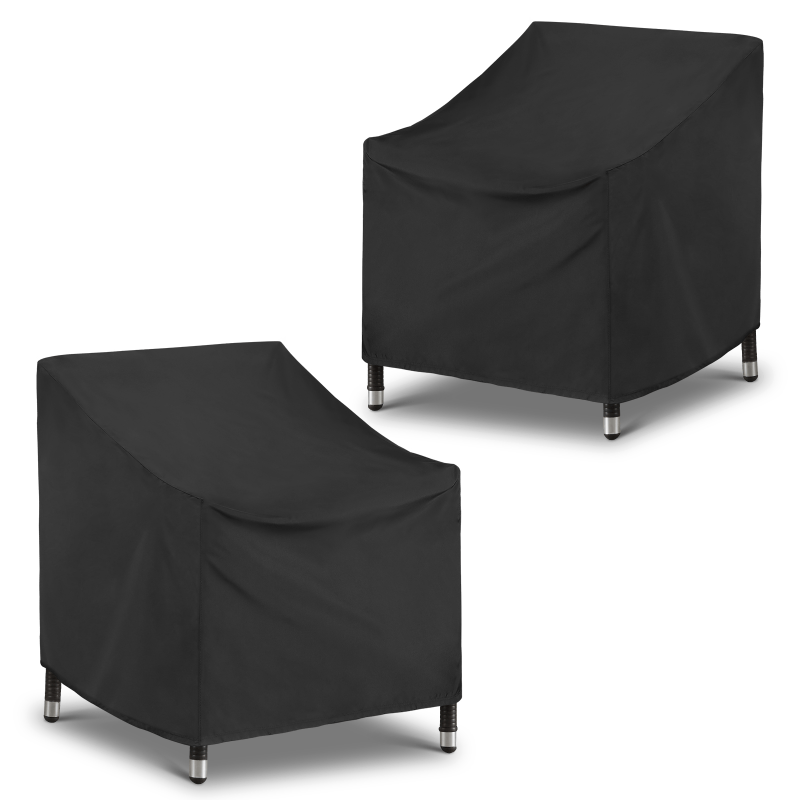SunPatio Outdoor Chair Covers 2 Pack, Black (Medium) SunPatio