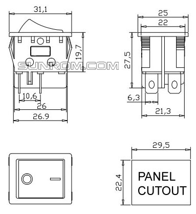 Red Light Rocker Switch KCD4 16A@250VAC ON/OFF DPST Snap in Panel [6477