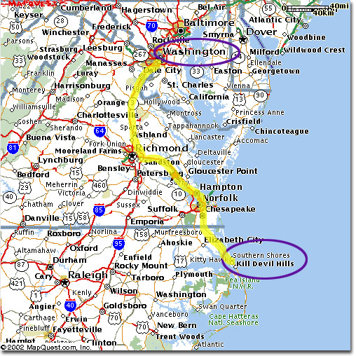 Kitty Hawk North Carolina Map to SmileAway Your OuterBanks OBX Vacation Resort