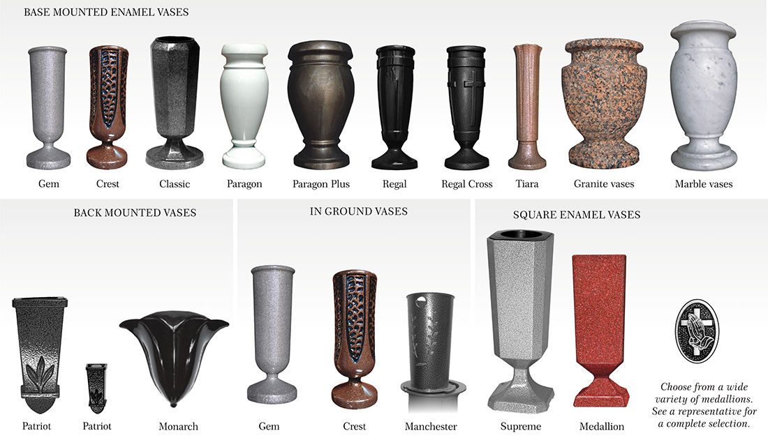 Grave & Cemetery Vases Memorial Stones For Gardens