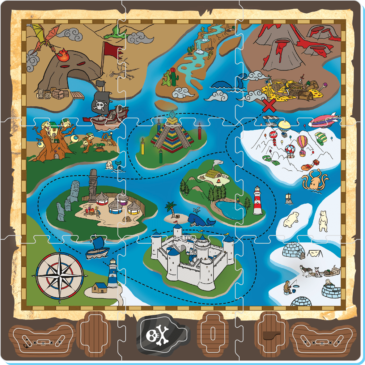 3019 › Treasure Map With DIY Pirate Ship Sunta Sun Ta Toys Sdn Bhd