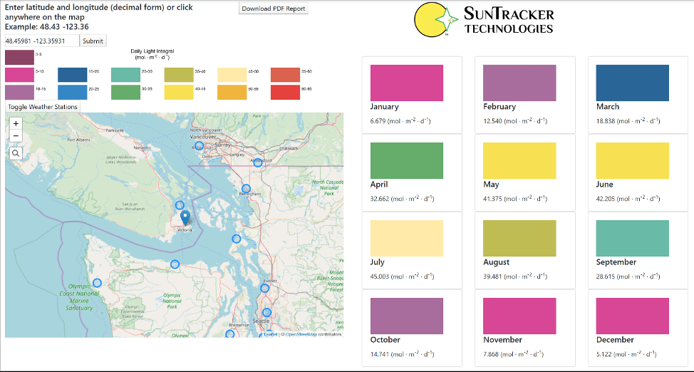 SunTracker Technologies Announces Daily Light Integral Calculator With