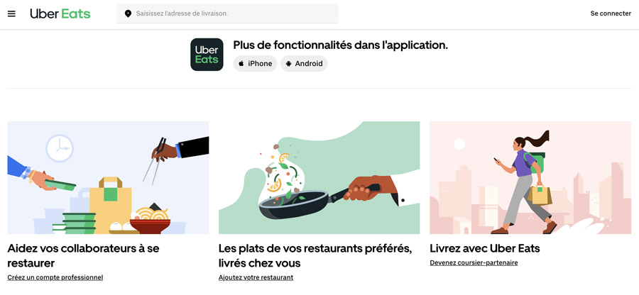≡ Uber Eats → Code Promo, Livreurs, Téléchargement et Commande