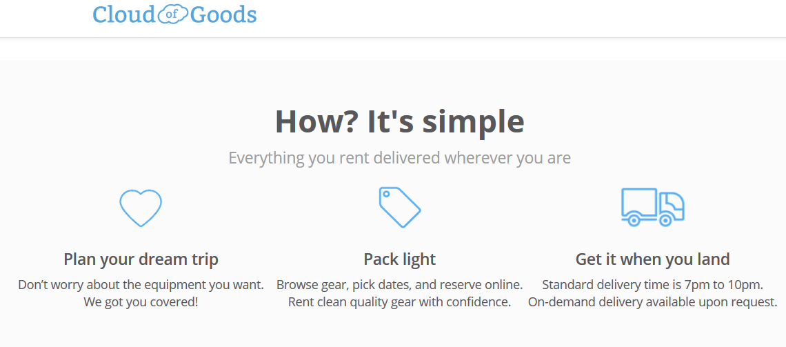 Cloud Of Goods Makes DestinationBased Travel And Mobility Gear Renting