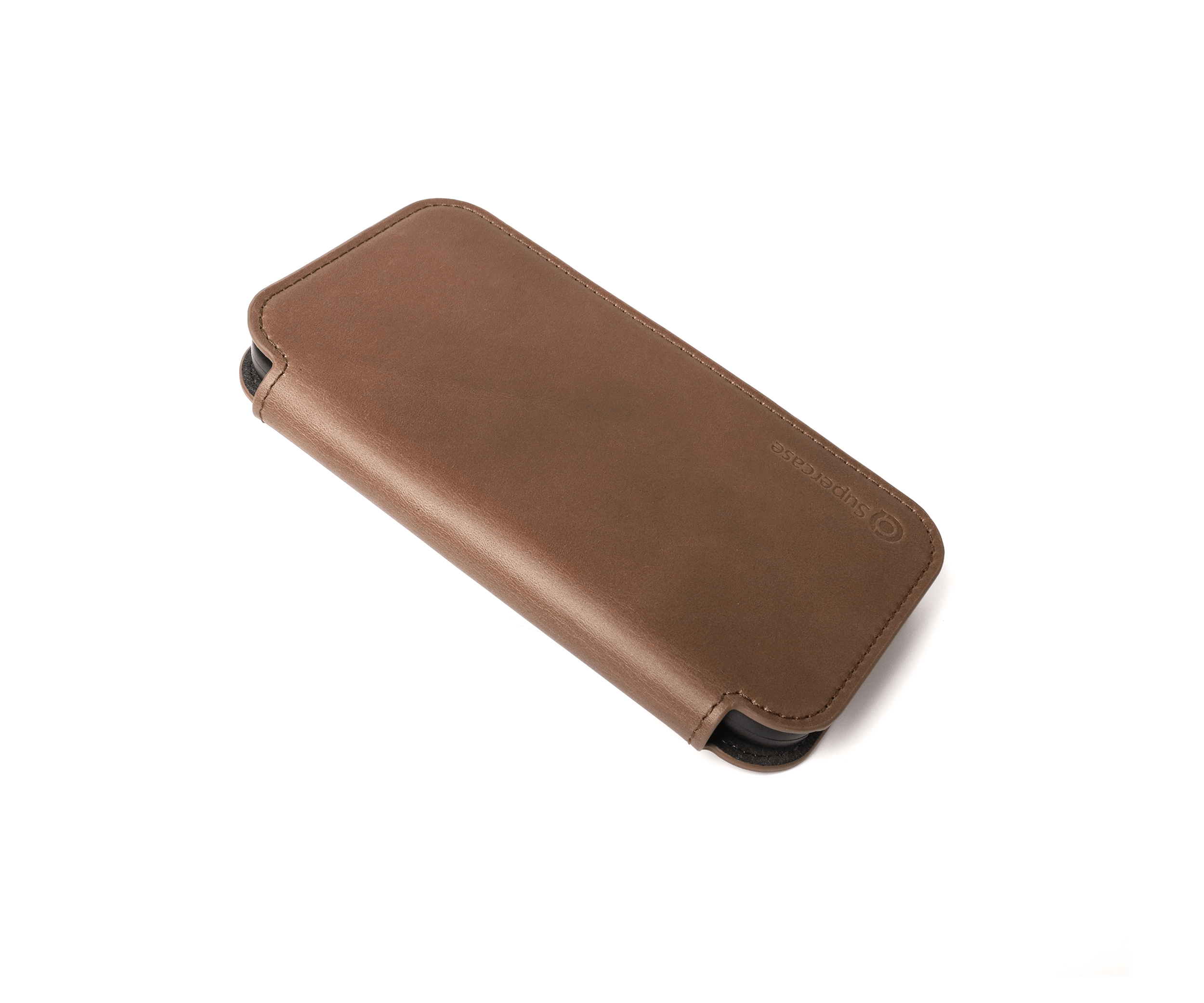 Custom Light Brown Leather iPhone 13 Pro Folio Case Bulk Wholesale