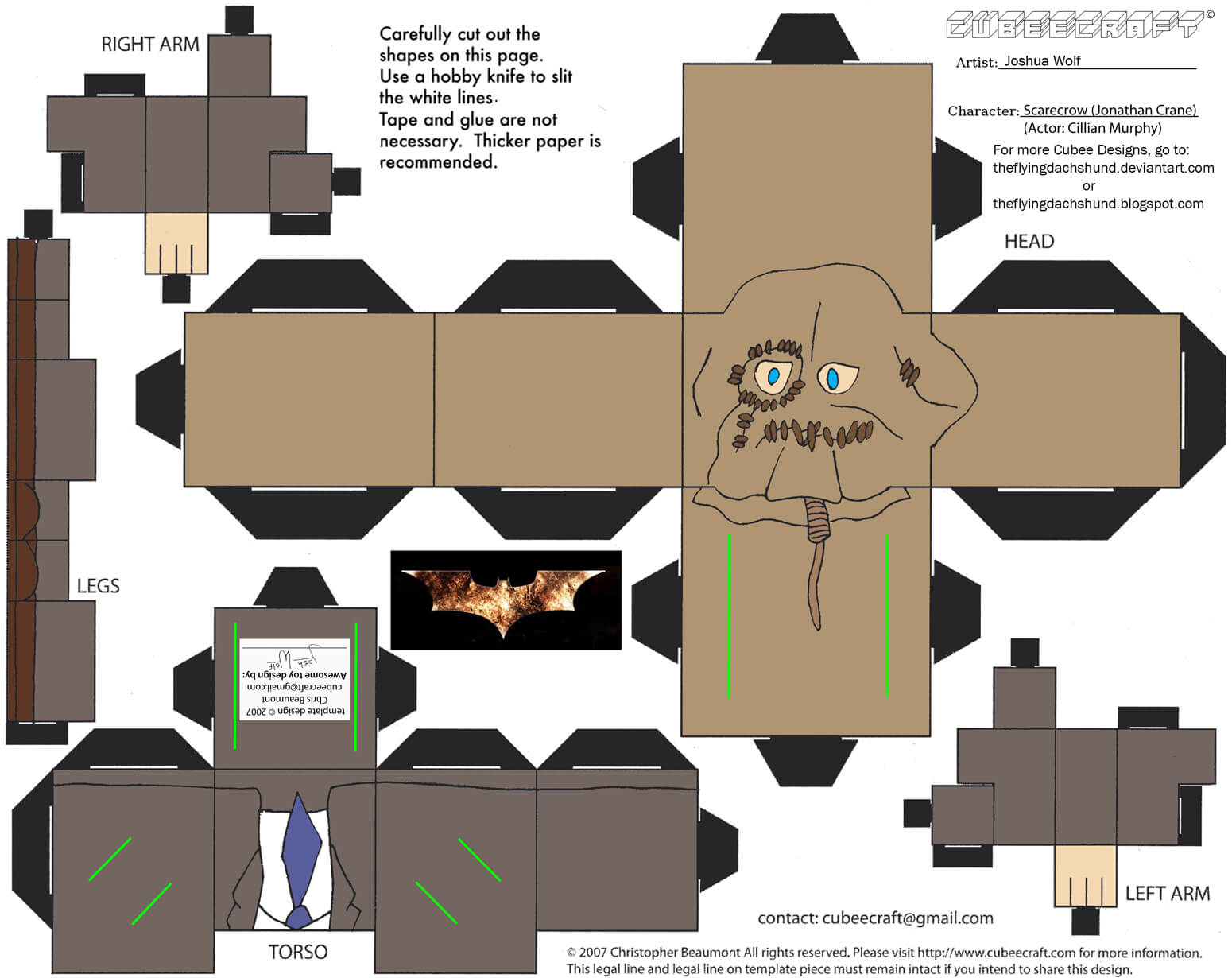 Scarecrow Paper Toy Free Printable Papercraft Templates
