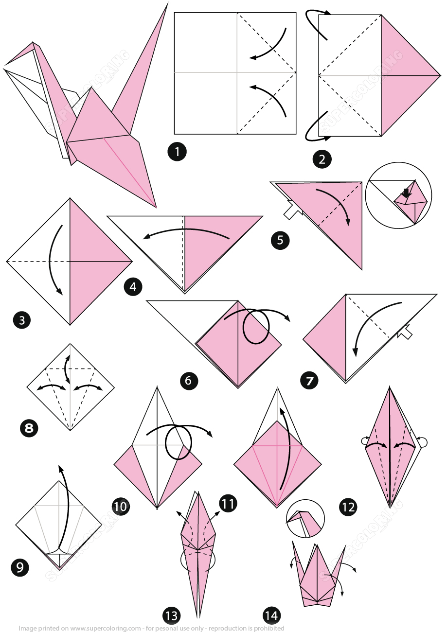 Origami Bird Instructions Free Printable Papercraft Templates