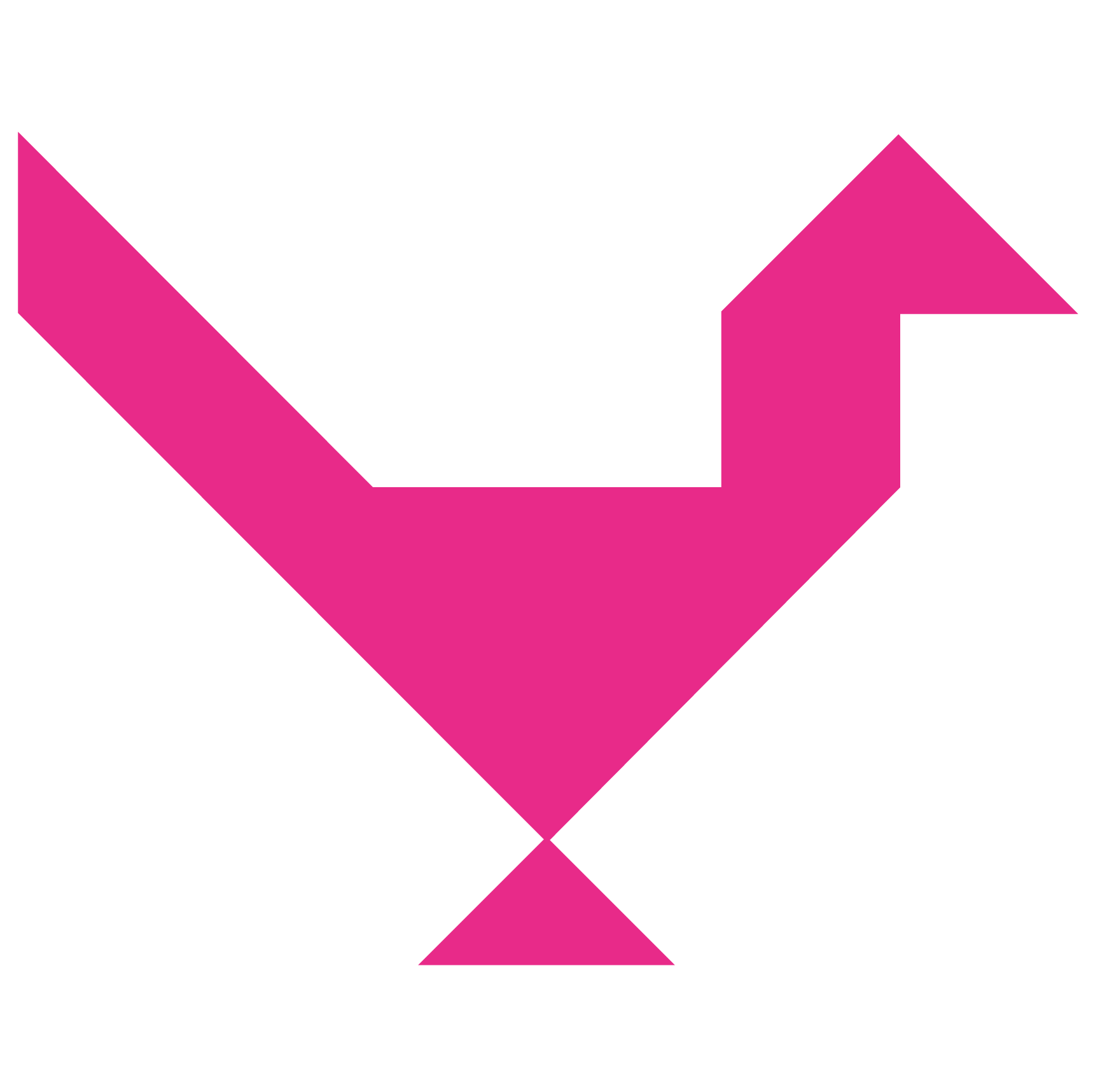 Tangram Bird Shape and Solution Free Printable Puzzle Games