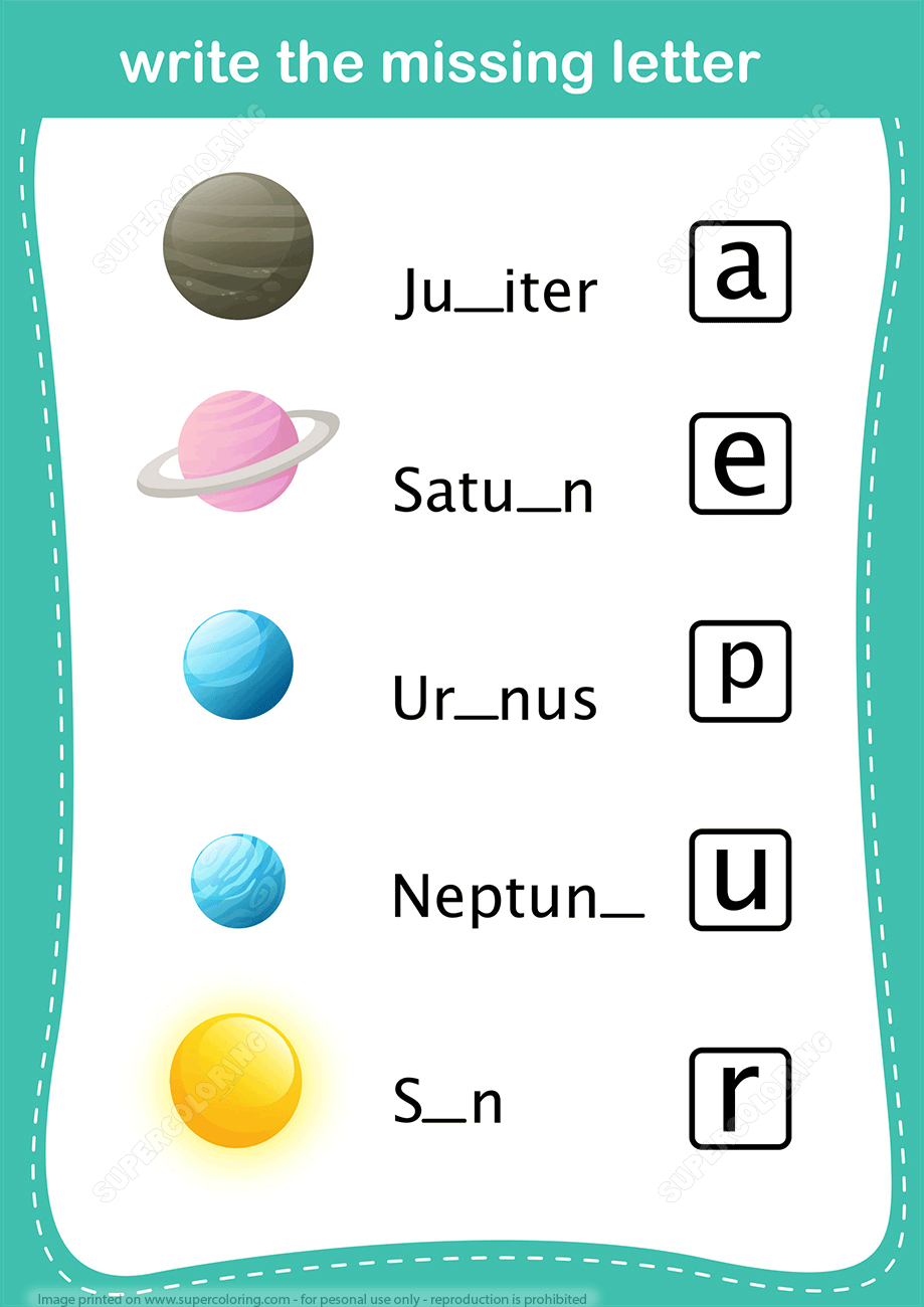 Write the Missing Letter in Each Name of Copy Free Printable Write the Missing Letter in Each Name of Copy Free Printable