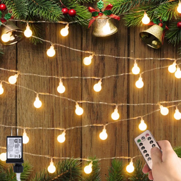 [Remote & Timer] 33Ft Globe String Lights 100LED Fairy Twinkle Lights
