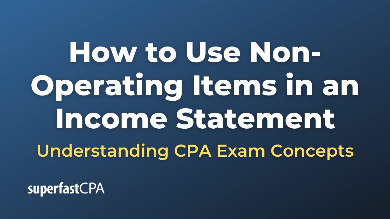 How to Use NonOperating Items in an Statement