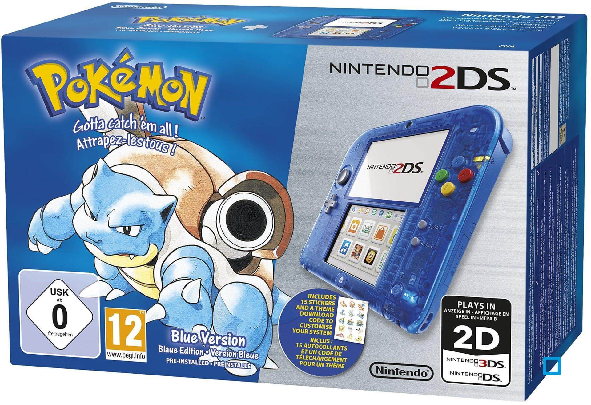 NINTENDO 2DS LIMITED EDITION POKEMON BLUE VERSION