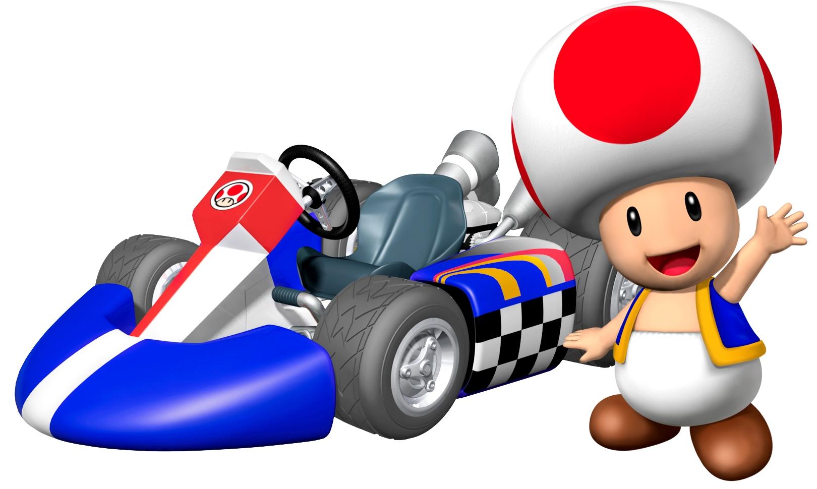 Mario Kart (Wii) Artwork including a massive selection of characters and karts