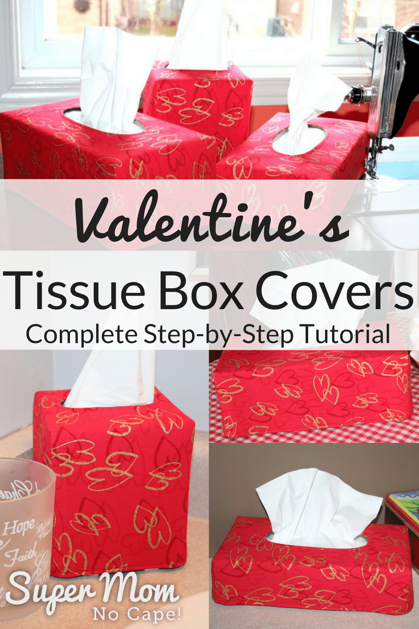 Valentine's Tissue Box Covers Super Mom No Cape!