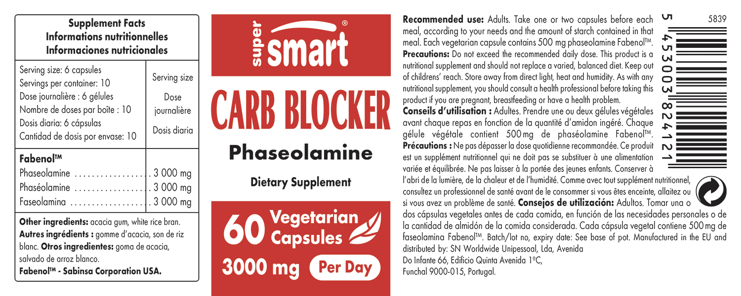 Carb Blocker 500 mg Complément Alimentaire de Phaséolamine
