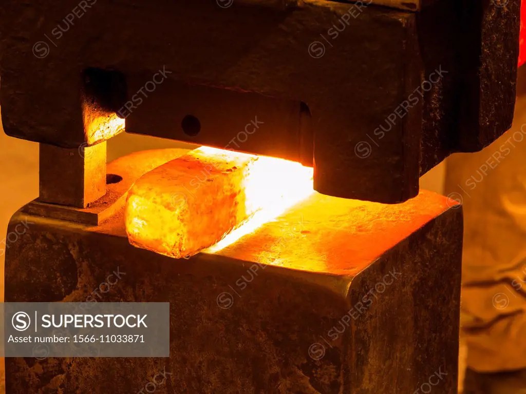 Vintage industrial revolution Steam hammer at Kelham Island Industrial