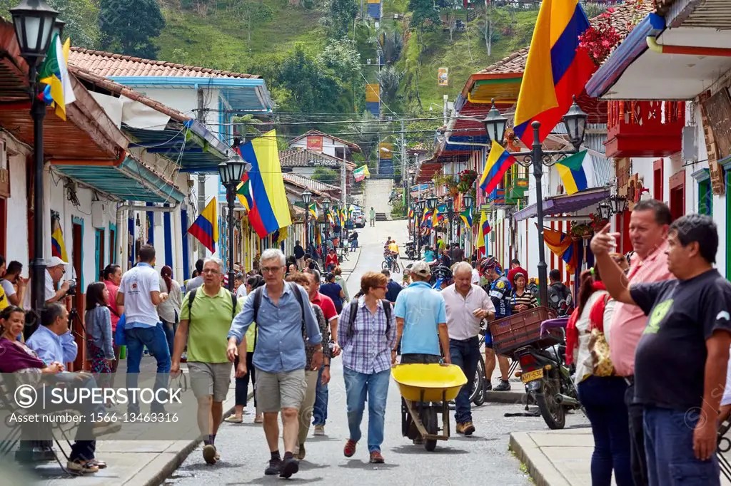 Calle Real, Salento, Quindio, Colombia, South America SuperStock