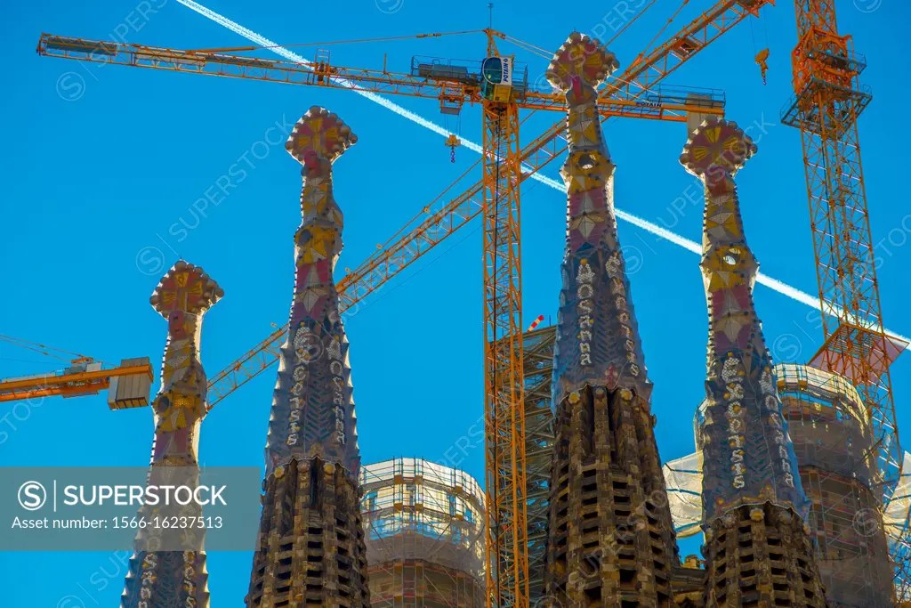 BARCELONA, SPAIN January 6, 2019 La Sagrada Familia's construction