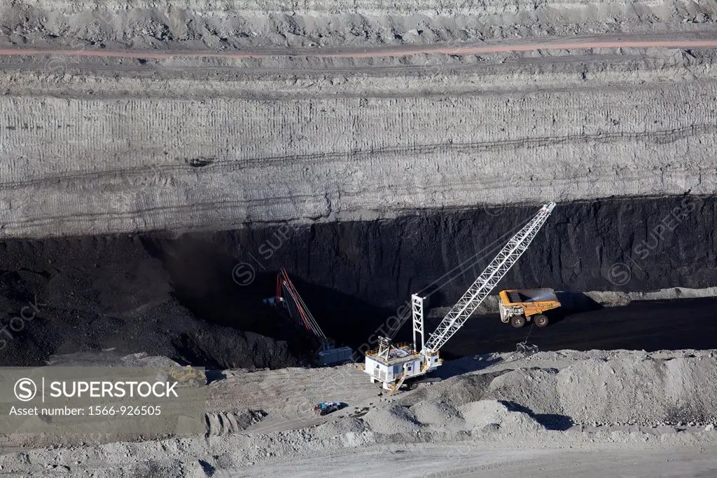 Gillette, Wyoming An aerial view of a surface coal mine in Wyoming´s