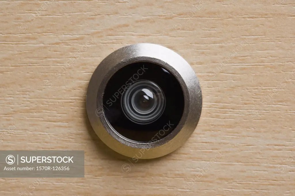 Door peephole, extreme close-up - SuperStock