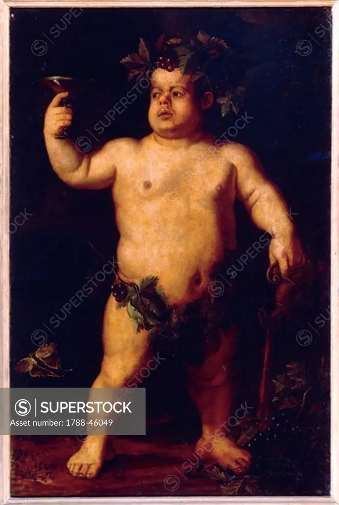 Double portrait of the dwarf Morgante: full frontal view of the naked