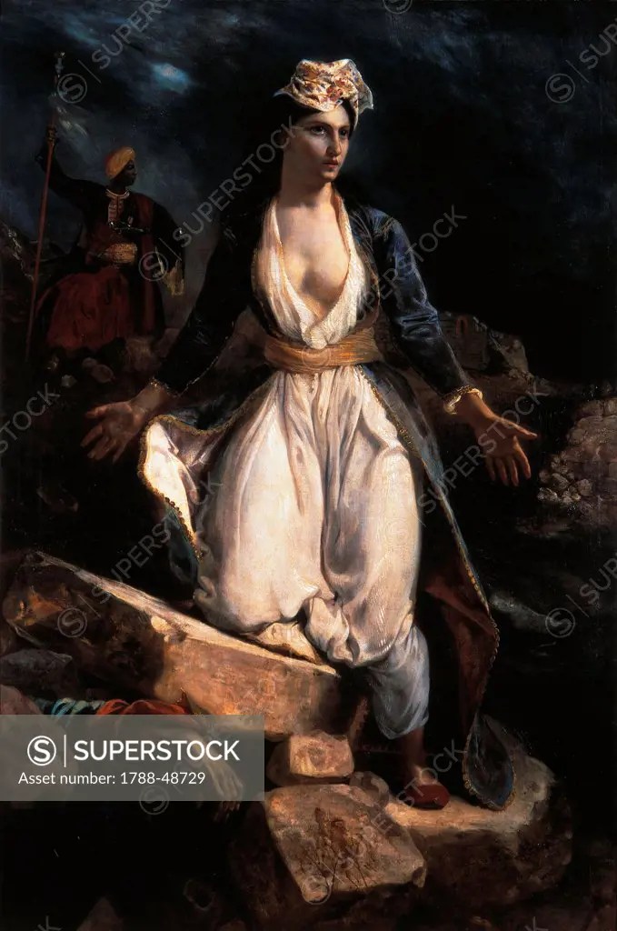 Greece on the ruins of Missolonghi, by Eugene Delacroix (17981863