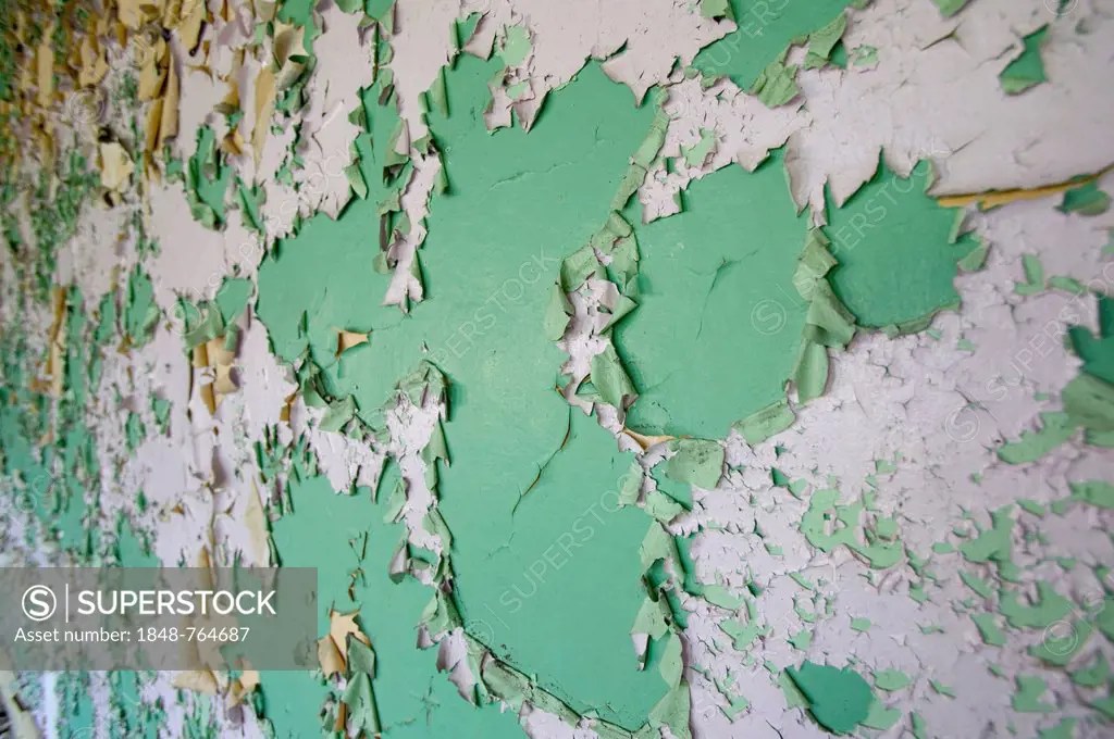 Old paint flaking off, Billom, Puy de Dome, Auvergne, France, Europe