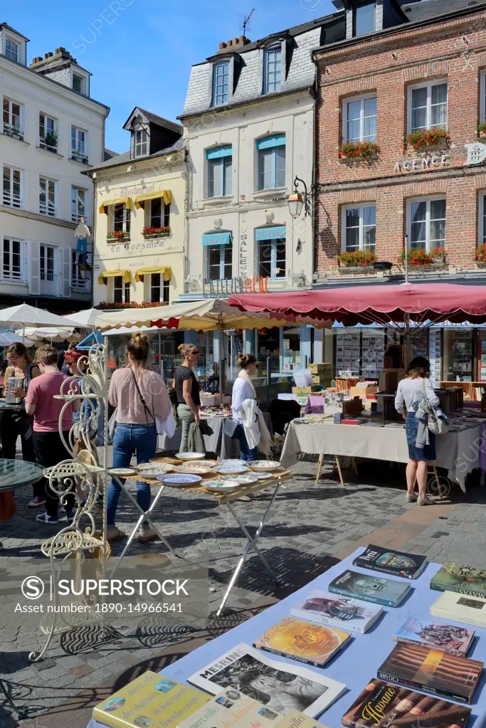 Flea Market (Brocante), Place Sainte Catherine, Honfleur, Calvados