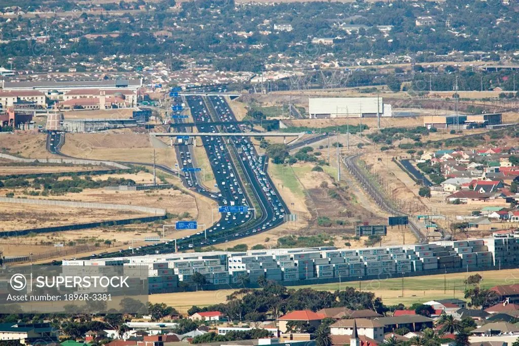 Aerial View of the N1 Highway and the Canal Walk Shopping Centre