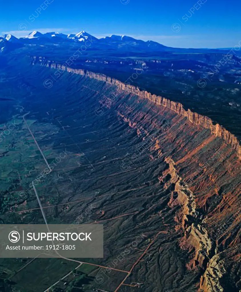 Aerial View of Porcupine Rim Castle Valley and La Sal Mountains Grand