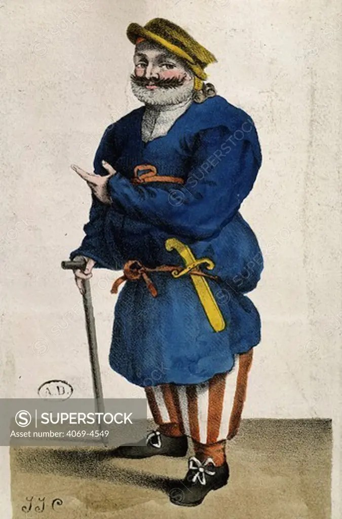 Robert GUERIN, French actor called Lafleur, c. 1600 in comedy farce