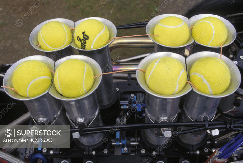 detail fuel injection trumpets intake tennis balls engine velocity
