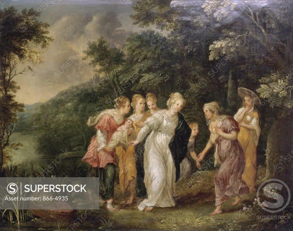 The Finding of Moses Circle of Adriaen van Stalbemt (15801662/Flemish