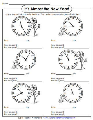New Year Worksheets