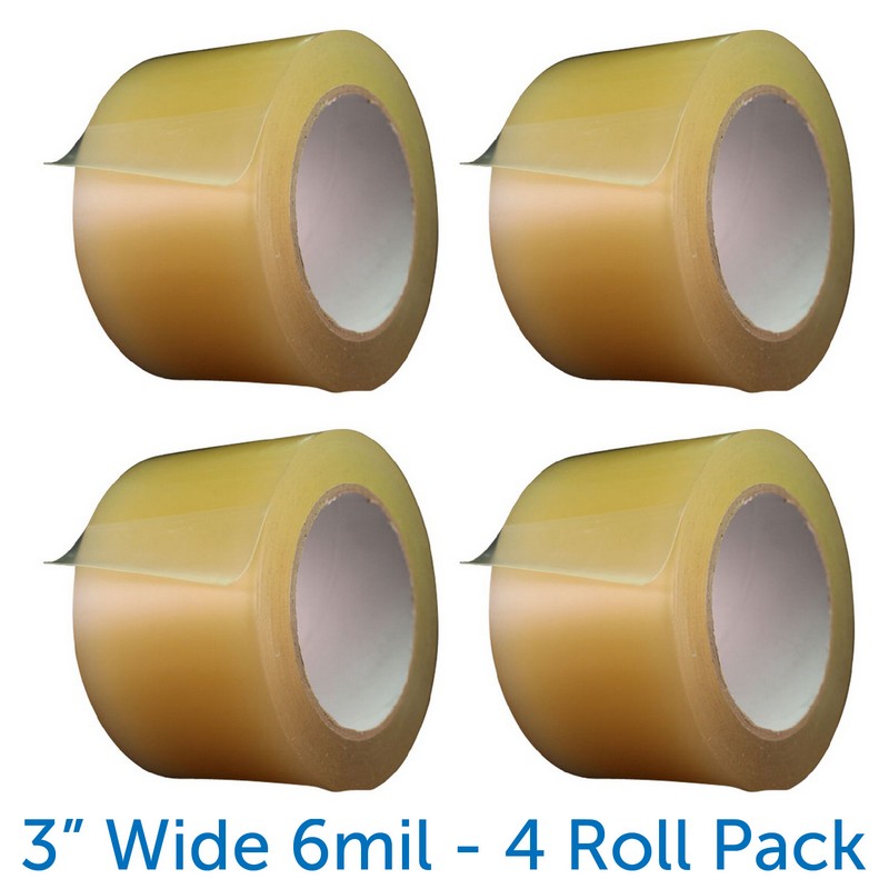 3" x 84' (28 yds) Clear 6 mil Wrestling Mat Tape (Pack of 4)
