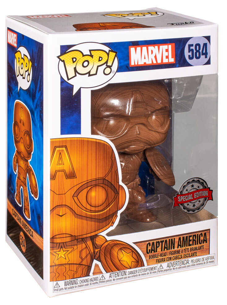 Funko POP! Marvel 584 Captain America (Wood Deco) New, Mint Condition