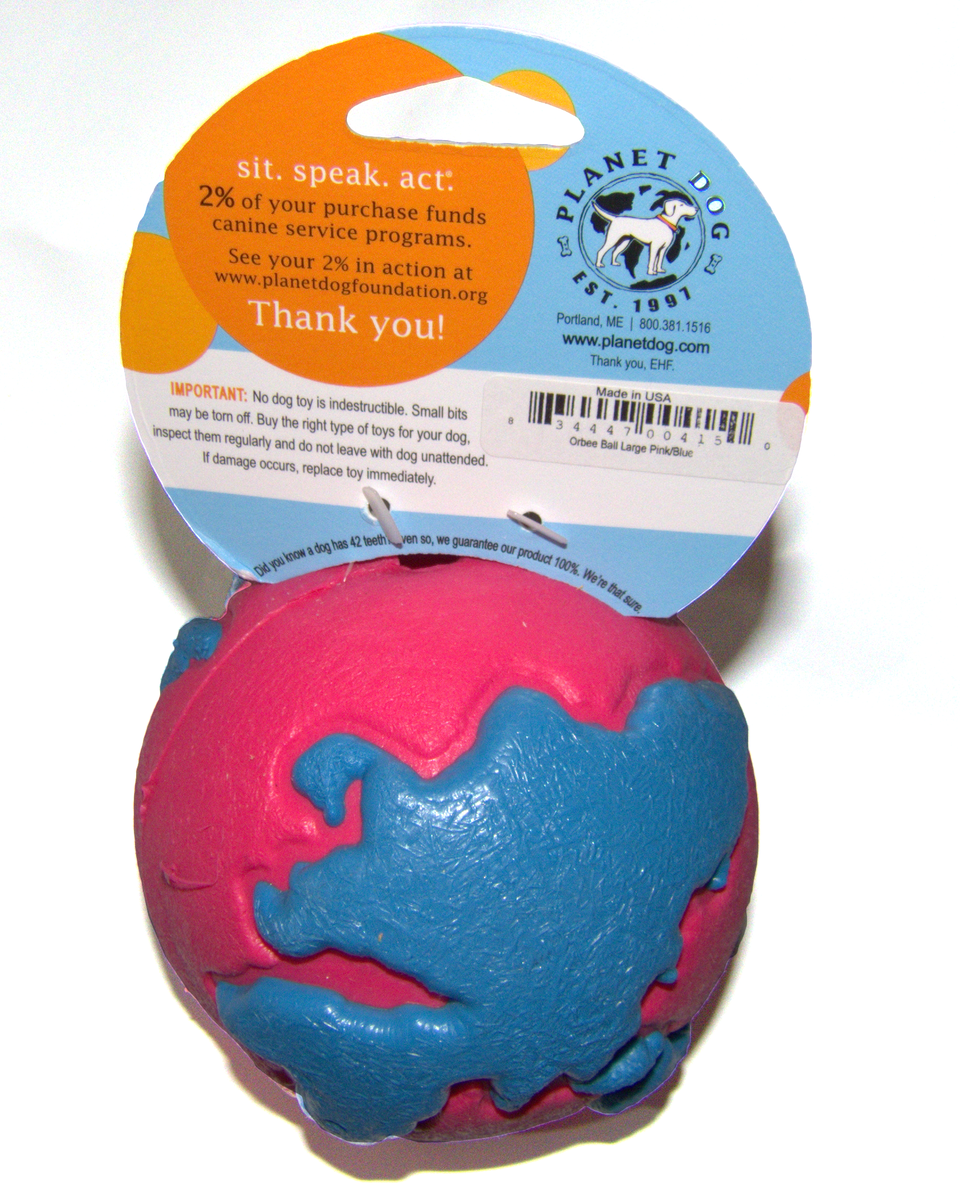 Dog Orbee Tuff Ball Large Top Rated Chew Toy Pink/Blue