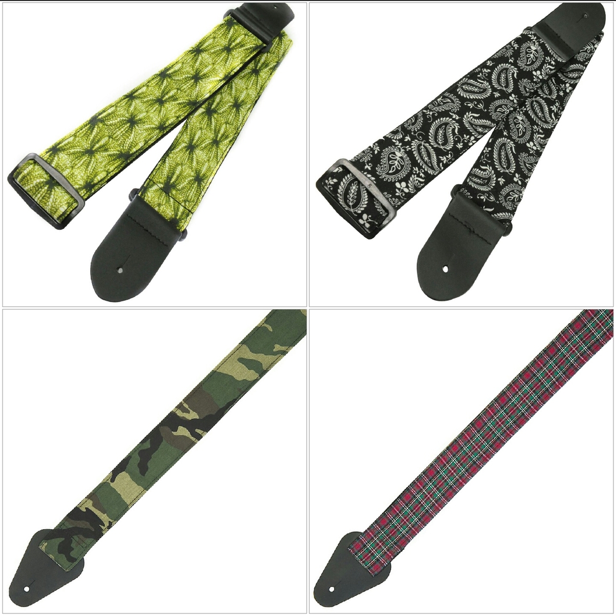 Perri's Tough Nylon Guitar Strap with Designer Fabric and Leather Ends