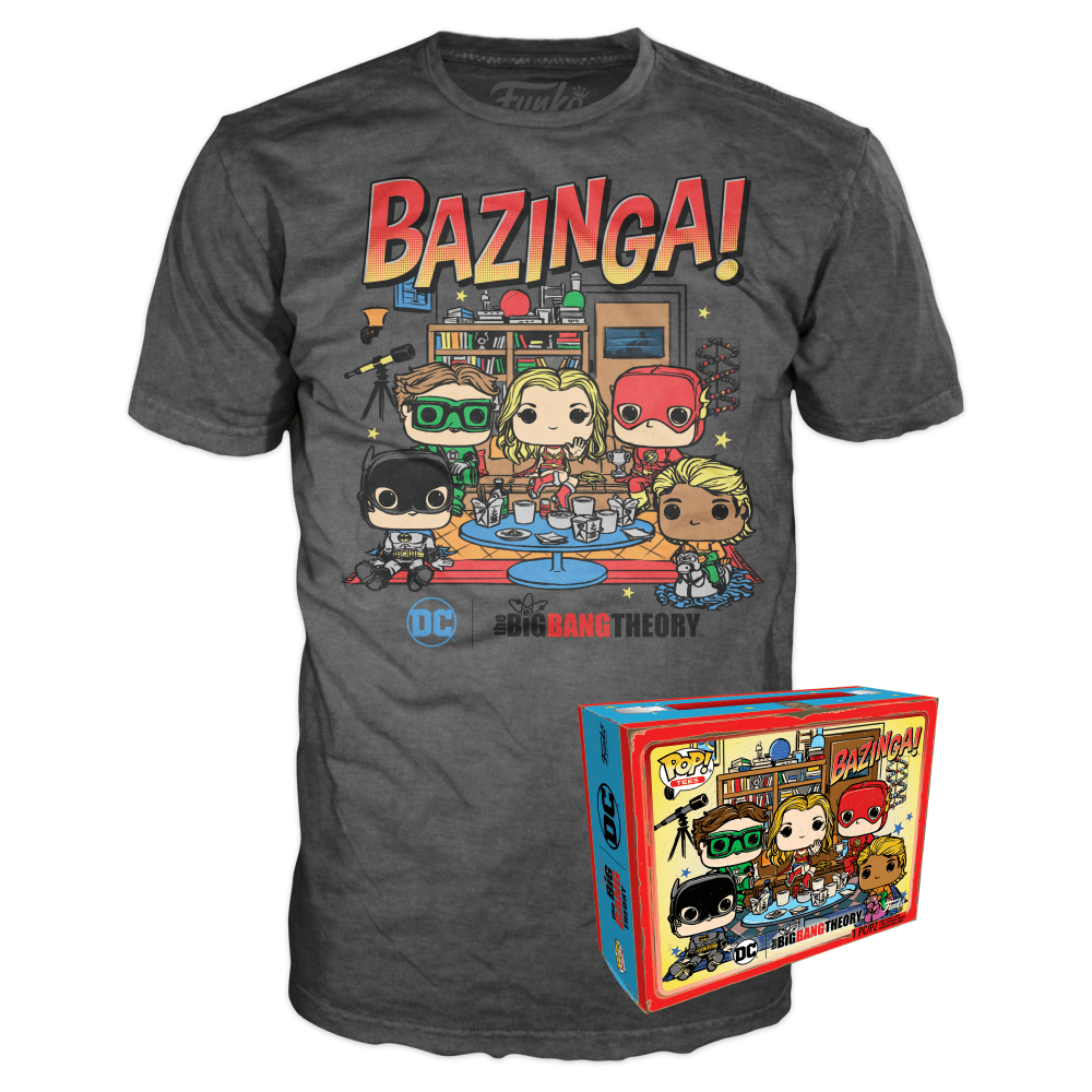 Funko Pop! Tees DC Big Bang Theory TShirt Bazinga NYCC 2019