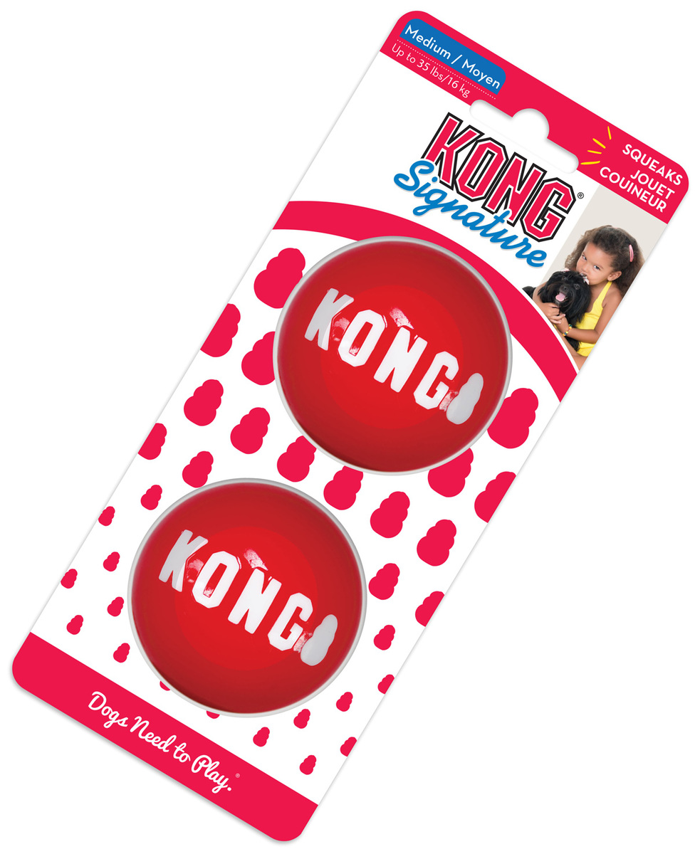 KONG Signature Balls For Dogs in Three Sizes (Packs of Two Balls)