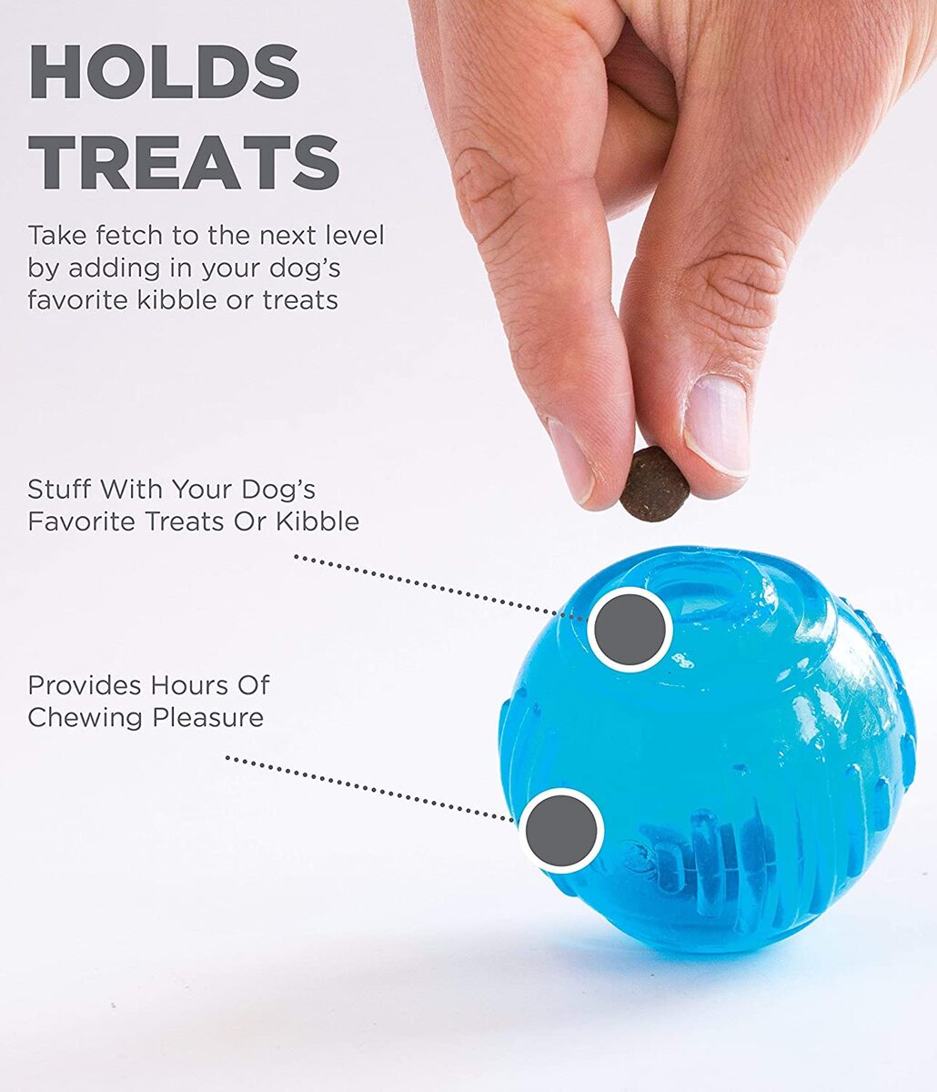 Orka Tennis Ball by Outward Hound Durable Dental Treat Toy Medium, Blue