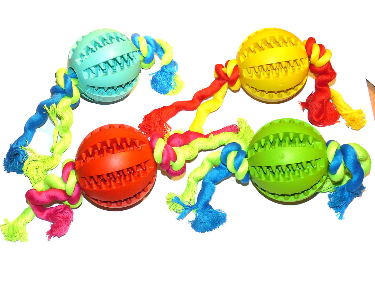 Bouncy Rubber Dental Treat Ball Dog Toy Various Sizes, Styles and Colours