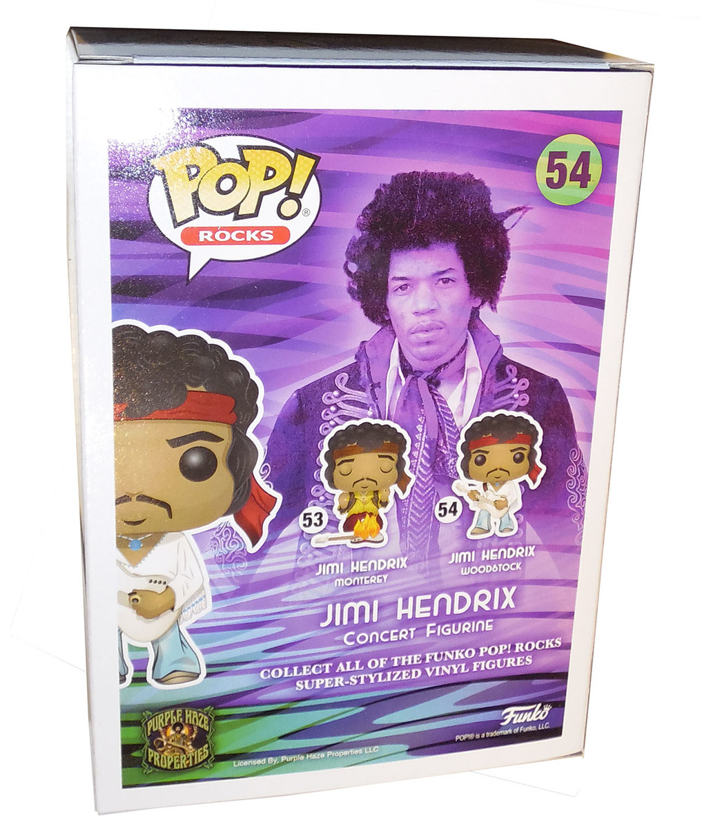 Funko POP! Rocks 54 Jimi Hendrix (Woodstock) White Guitar New Mint
