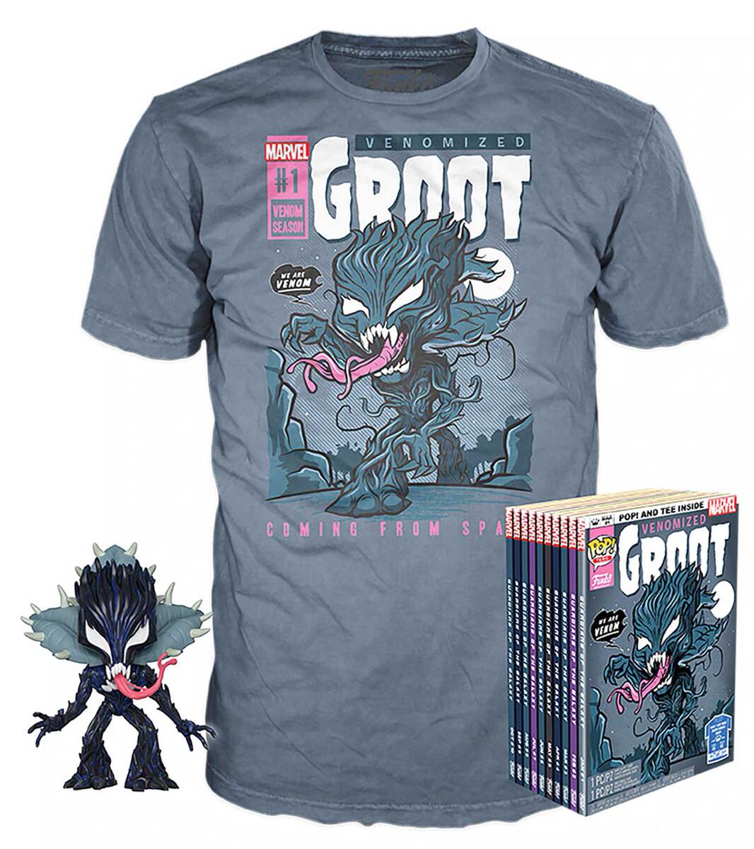 Funko Pop! Tees 511 Marvel POP! Vinyl TShirt Box Set Venomized Groot
