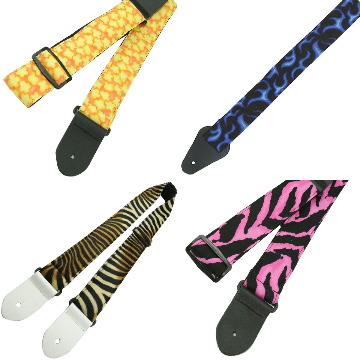 Perri's Tough Nylon Guitar Strap with Designer Fabric and Leather Ends