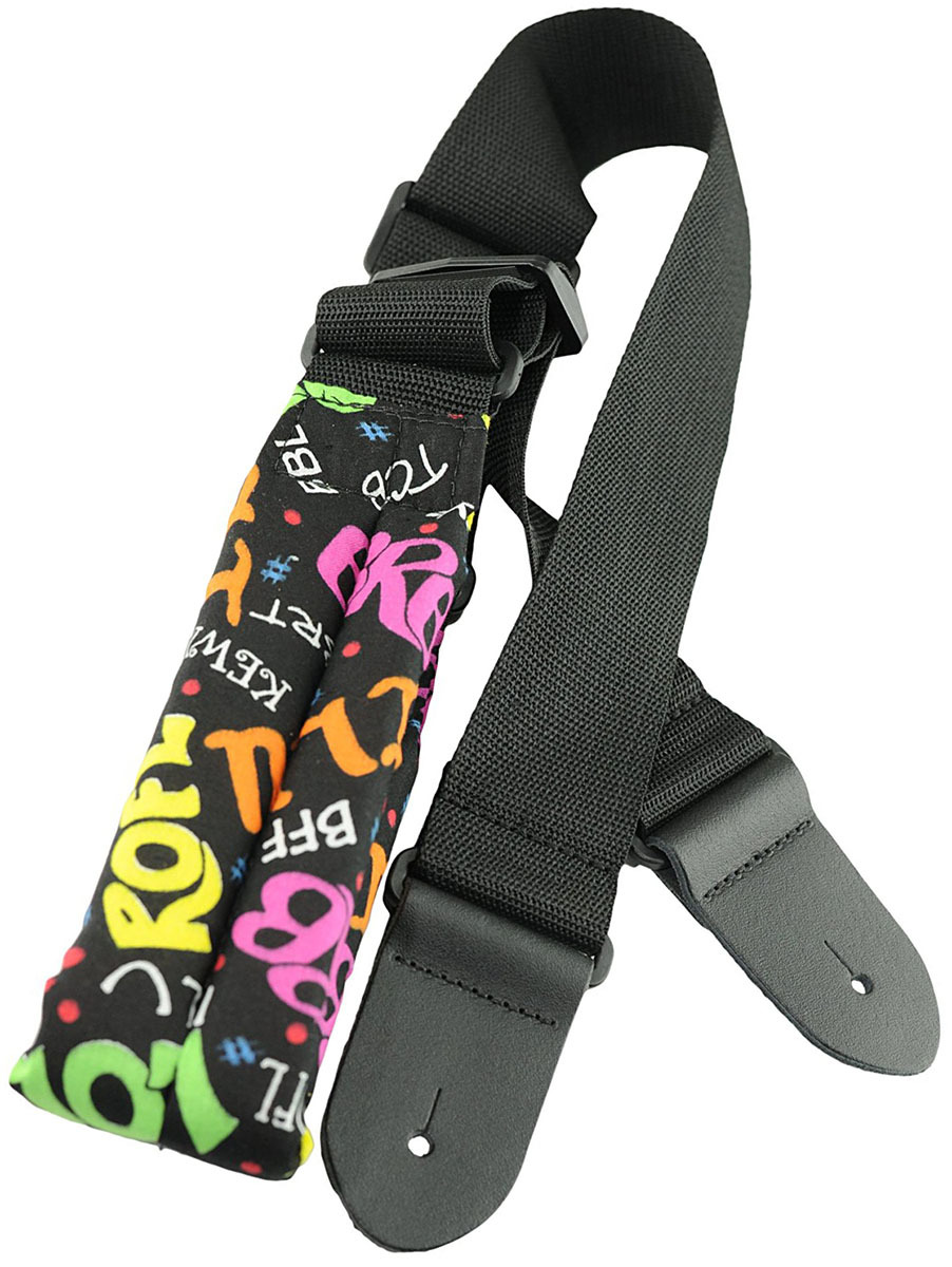 Perri's Tough Nylon Guitar Straps Shoulder Pads Leather Ends