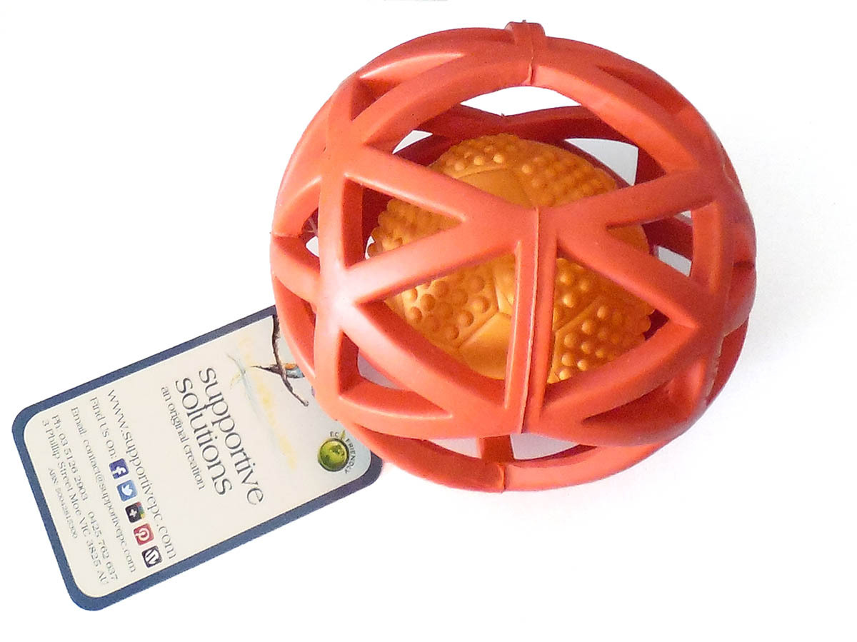 Supportive Solutions Squeaky Combo Puzzle Ball Two Sizes Rubber Squeaker