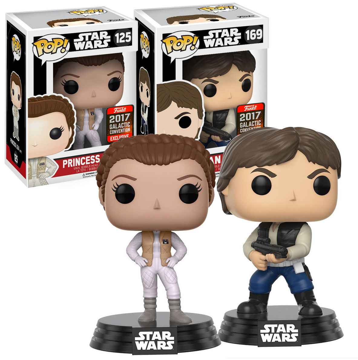 Funko POP Star Wars Celebration 169 Han Solo 125 Princess Leia