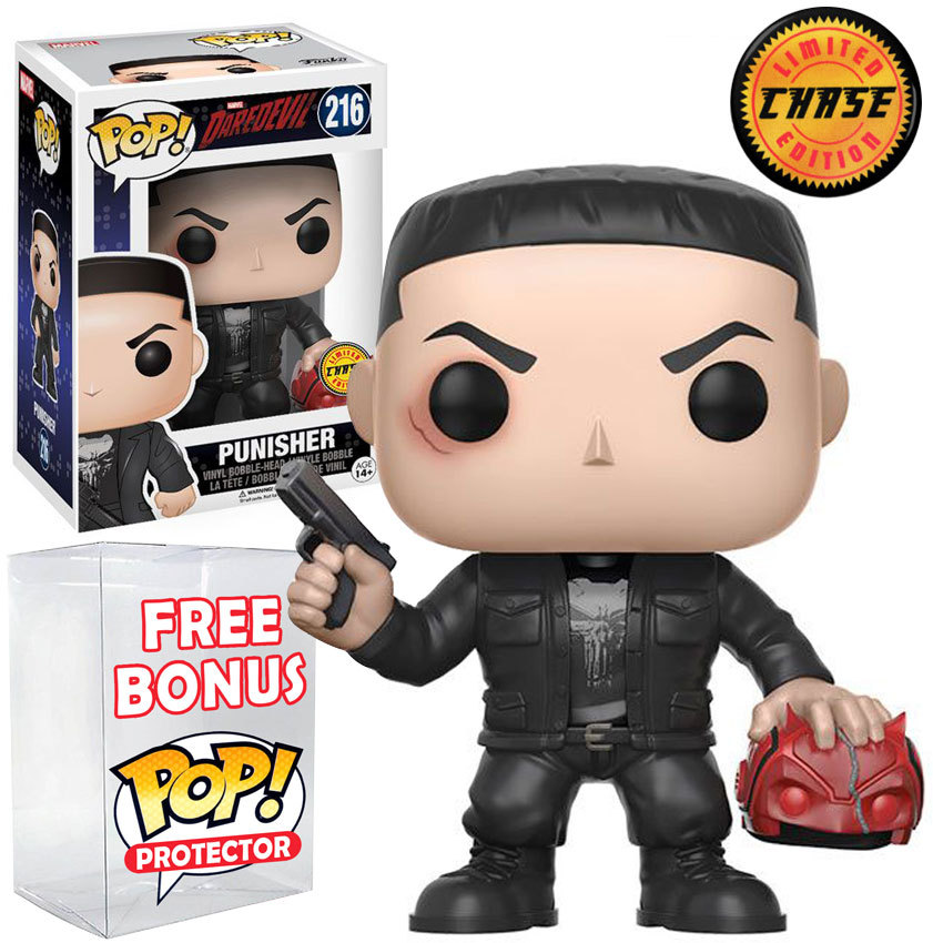 Funko POP! CHASE RARE Marvel 216 Punisher (WIth Daredevil's Mask) New Mint