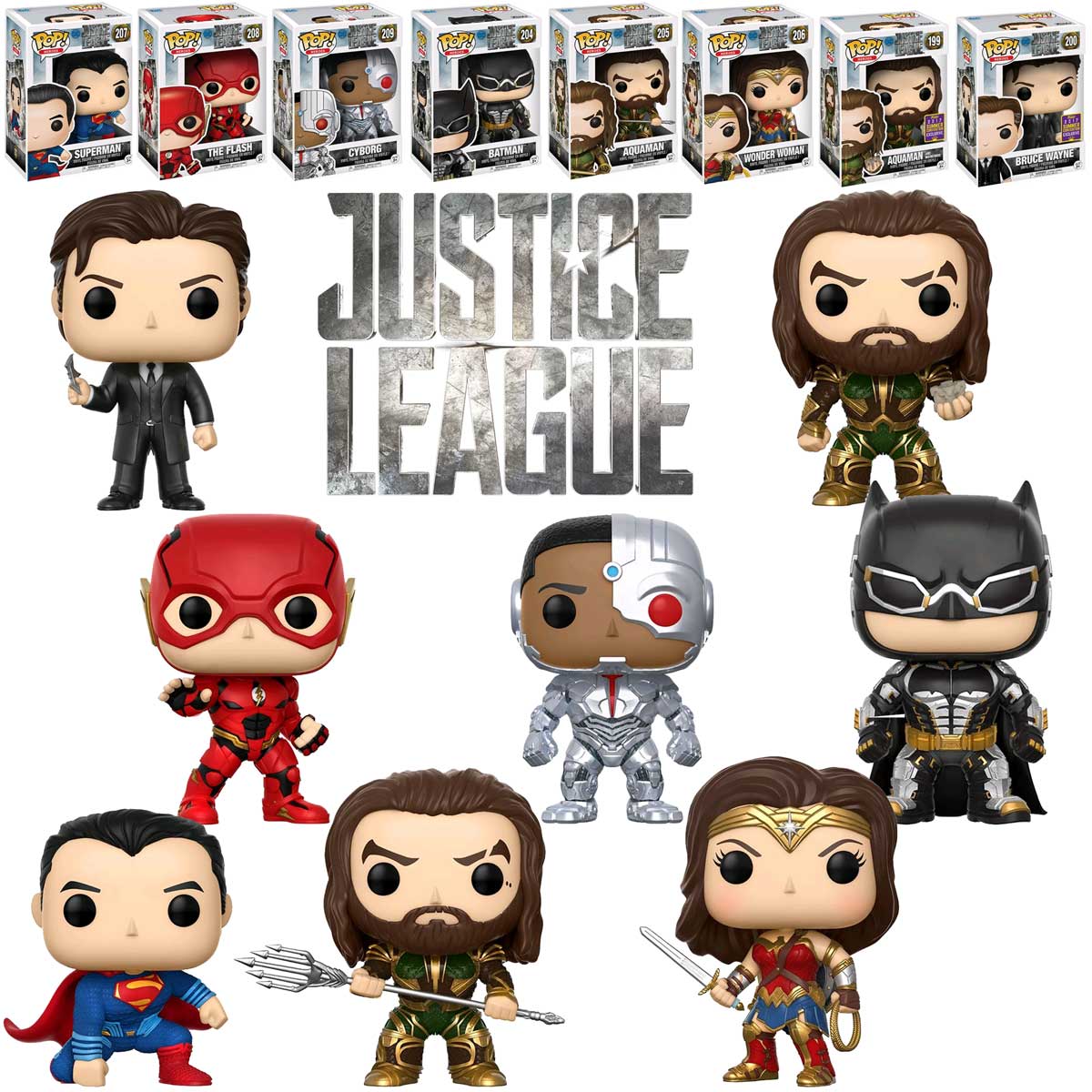 Funko POP! Justice League SDCC ComicCon Bundle (8 POPs) New, Mint
